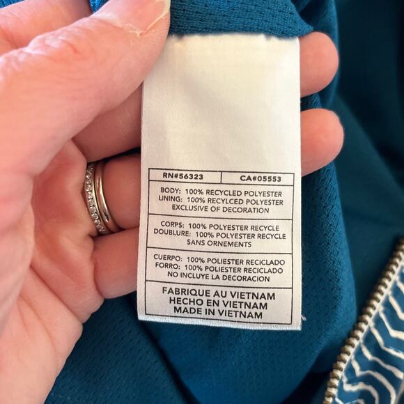 Nike Mens Hoodie Windbreaker Jacket Size M Blue White All Over Print Lined - Picture 4 of 7